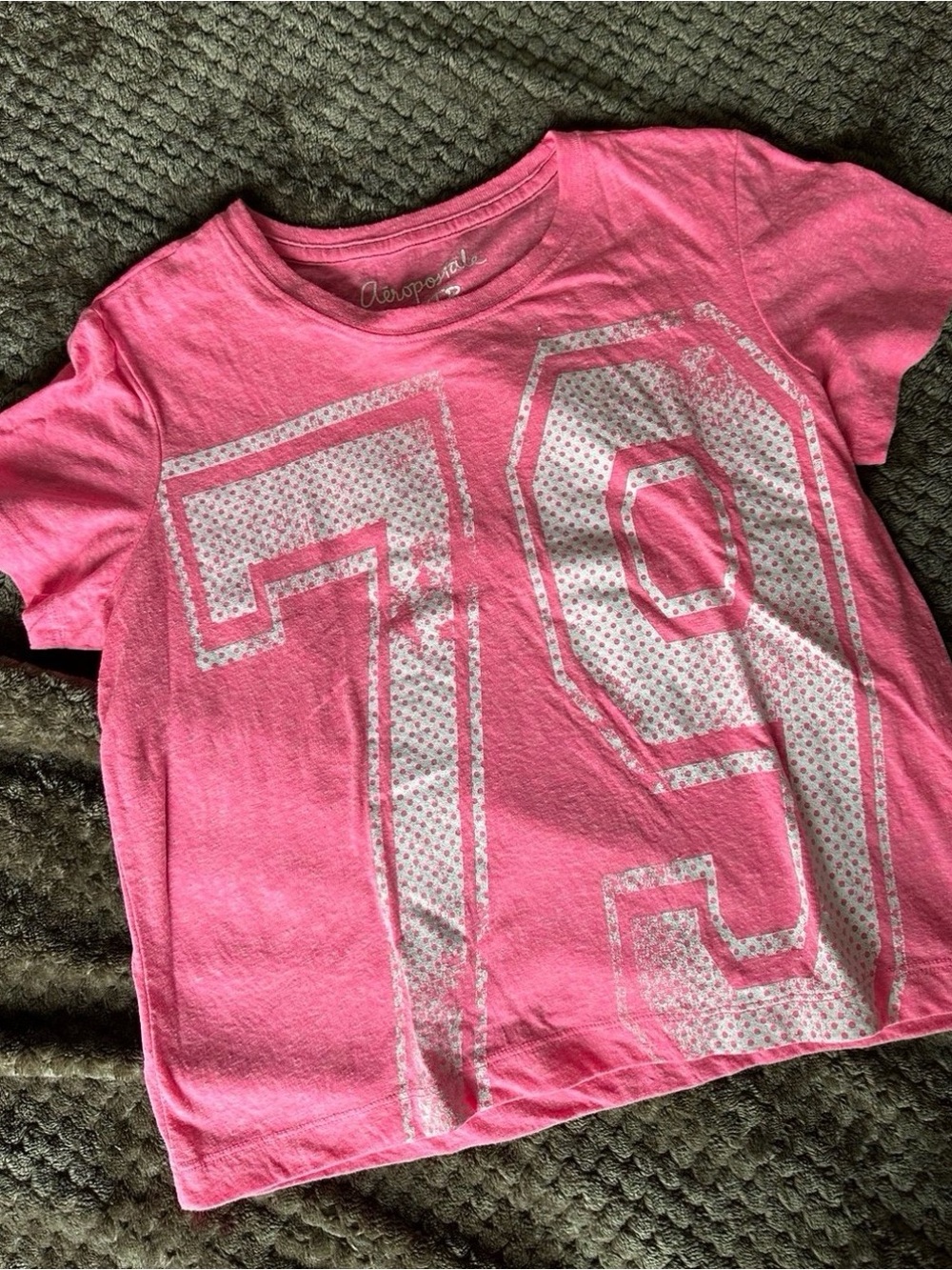 Aeropostale Hot Pink Short Sleeve Tee with White '79' Graphic
